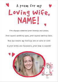 Tap to view Poem For My Loving Wife Valentine's Day Card