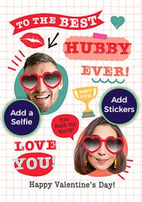 Tap to view Funky Faces Hubby Valentine's Day Card