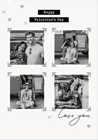 Tap to view Black And White Photobook 4 Photo Valentine's Day Card