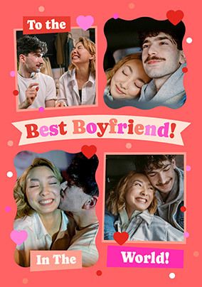 Photo of To The Best Boyfriend In The World 4 Photo Valentine's Day Card