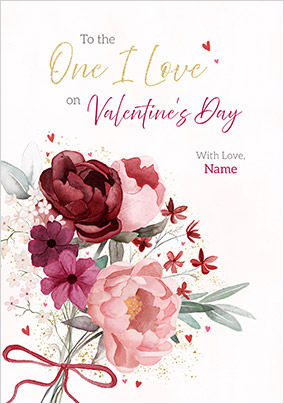 One I Love Watercolour Floral Valentine's Day Card