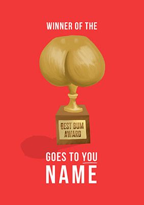 Photo of Best Bum Award Winner Valentine's Day Card