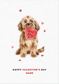 Tap to view Dog Personalised Love You Valentine's Day Card