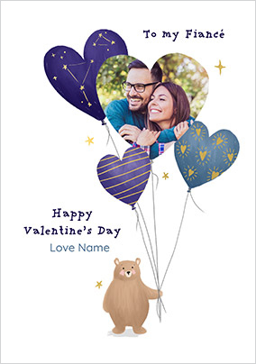 To My Fiance Heart Balloons Valentine's Day Photo Car