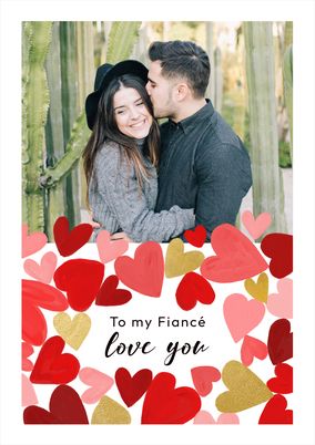 Photo of Fiancé Hearts Photo Upload Valentine's Day Card