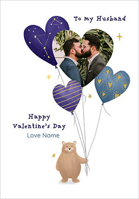 To My Husband Heart Balloons Valentine's Day Photo Car