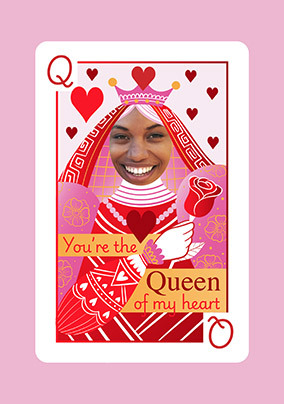 Queen of my Heart Photo Upload Valentine's Day Card