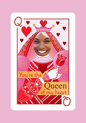 Photo of Queen of my Heart Photo Upload Valentine's Day Card