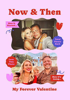 New & Then 2 Photo Valentine's Day Card