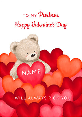 Big Love Bear Partner Valentine's Day Card