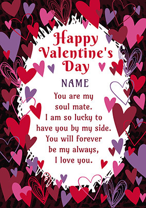 Rhapsody Personalised Valentine Card