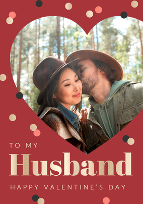 Husband Heart photo Valentine's Day Card