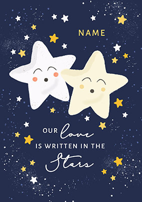 Sun Moon Stars Valentine Card