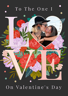 I Love You Flowers Photo Valentine's Day Card