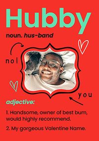 Hubby Definition Photo Valentine's Day Card