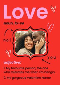 Tap to view Love Definition Photo Valentine's Day Card
