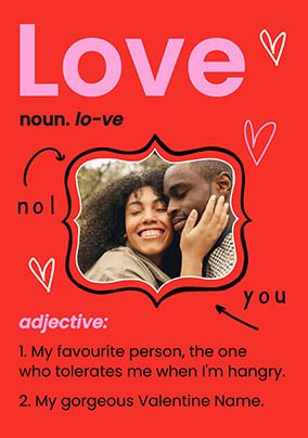 Love Definition Photo Valentine's Day Card