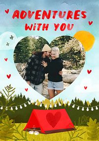 Adventures With You Heart Photo Valentine's Day Card