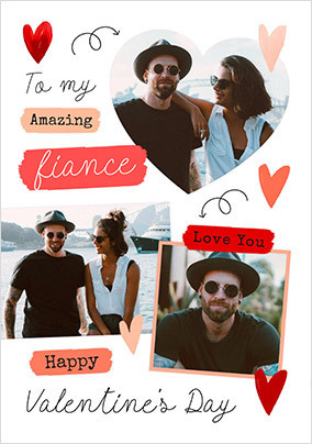 Amazing Fiance 3 Photo Valentine's Day Card