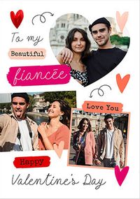 Beautiful Fiancee 3 Photo Valentine's Day Card