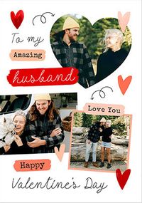Amazing Husband 3 Photo Valentine's Day Card