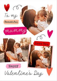 Beautiful Mummy 3 Photo Valentine's Day Card