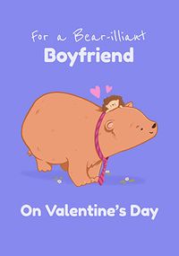 Bear-illiant Boyfriend Personalised Valentine's Day Card