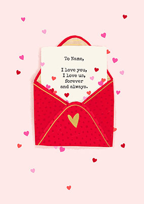 Forever and Always Envelope Personalised Valentine's Day Card