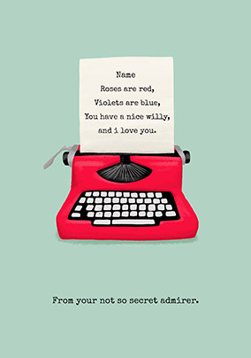 Nice Willy Personalised Valentine's Day Card