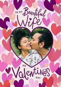 Beautiful Wife Hearts Photo Valentine's Day Card