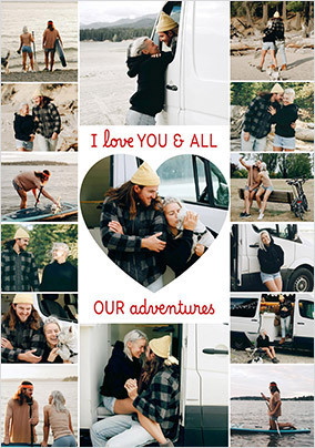 Love All Our Adventures 15 Photo Valentine's Day Card