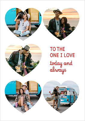 One I Love 5 Photo Valentine's Day Card