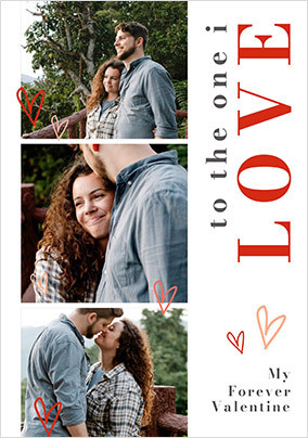 One I Love 3 Photo Valentine's Day Card