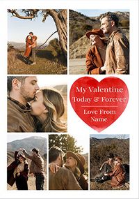 Tap to view My Valentine Today and Forever 5 Photo Valentine's Day Card