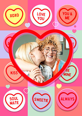 Love Hearts Anniversary Photo Card