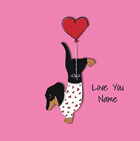 Sausage Dog Square Anniversary Card