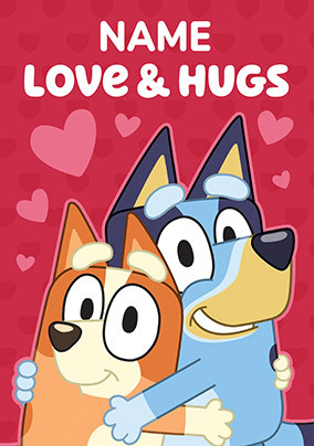 Bluey Love & Hugs Valentine's Day Card