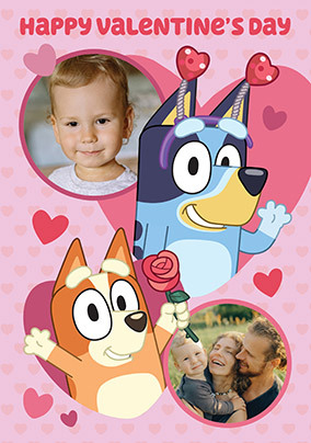 Bluey 2 Photo Valentine's Day Card