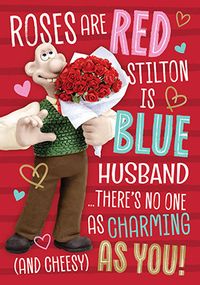 Tap to view Wallace & Gromit Roses Are Red Husband Valentine's Day Card
