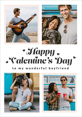 Happy Momento Boyfriend Valentine's Day 4 Photo Card