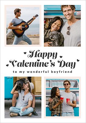 Photo of Happy Momento Boyfriend Valentine's Day 4 Photo Card