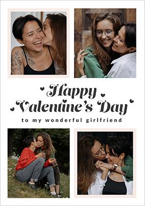 Happy Momento Girlfriend Valentine's Day 4 Photo Card