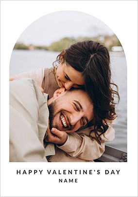 Photo of Happy Momento Valentine's Day Curved Photo Card