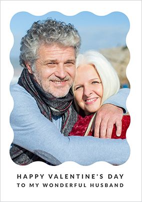 Photo of Happy Momento Husband Valentine's Day Wavy Photo Card