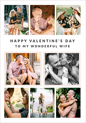 Happy Momento Wife Valentine's Day 8 Photo Card