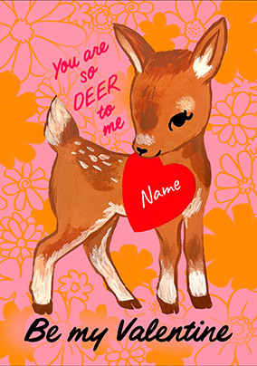 You Are So Deer To Me Retro Valentine's Day Card