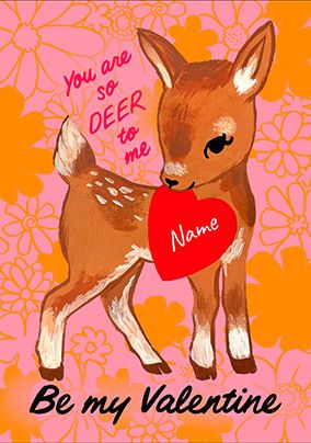 Photo of You Are So Deer To Me Retro Valentine's Day Card