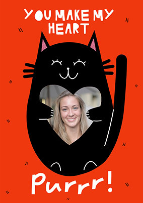 You Make My Heart Purr Photo Valentine's Day Card
