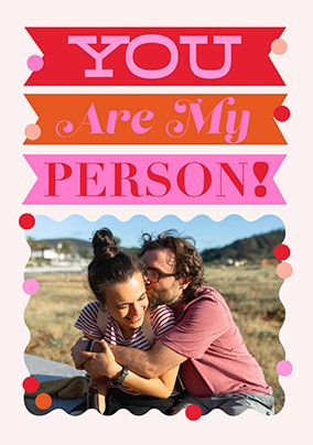 Photo of Letterpress You're My Person Photo Valentine's Day Card