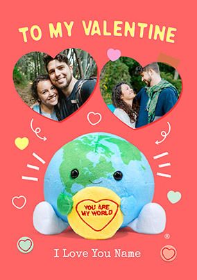 Photo of Swizzels Love Hearts You're My World Valentine's Day 2 Photo Card